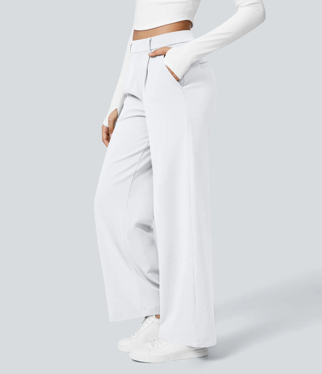 Pantalon tailleur DayStretch coupe droite taille haute avec poches