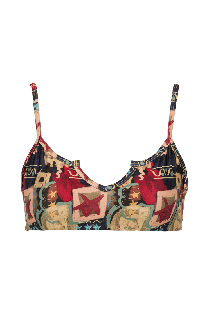 Haut de maillot brassière Manon - Imprimé Graffiti