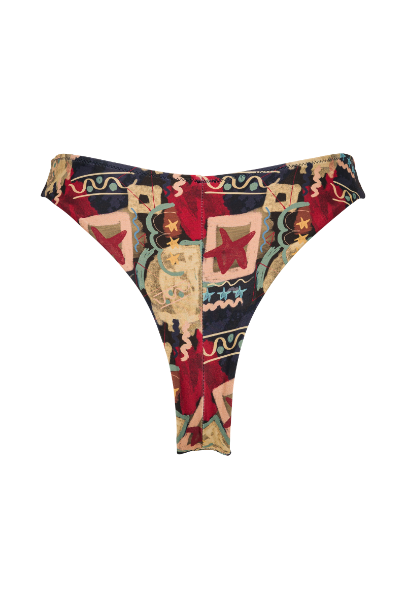 Bas de maillot tanga Agathe - Imprimé Graffiti
