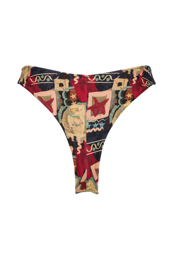 Bas de maillot tanga Agathe - Imprimé Graffiti