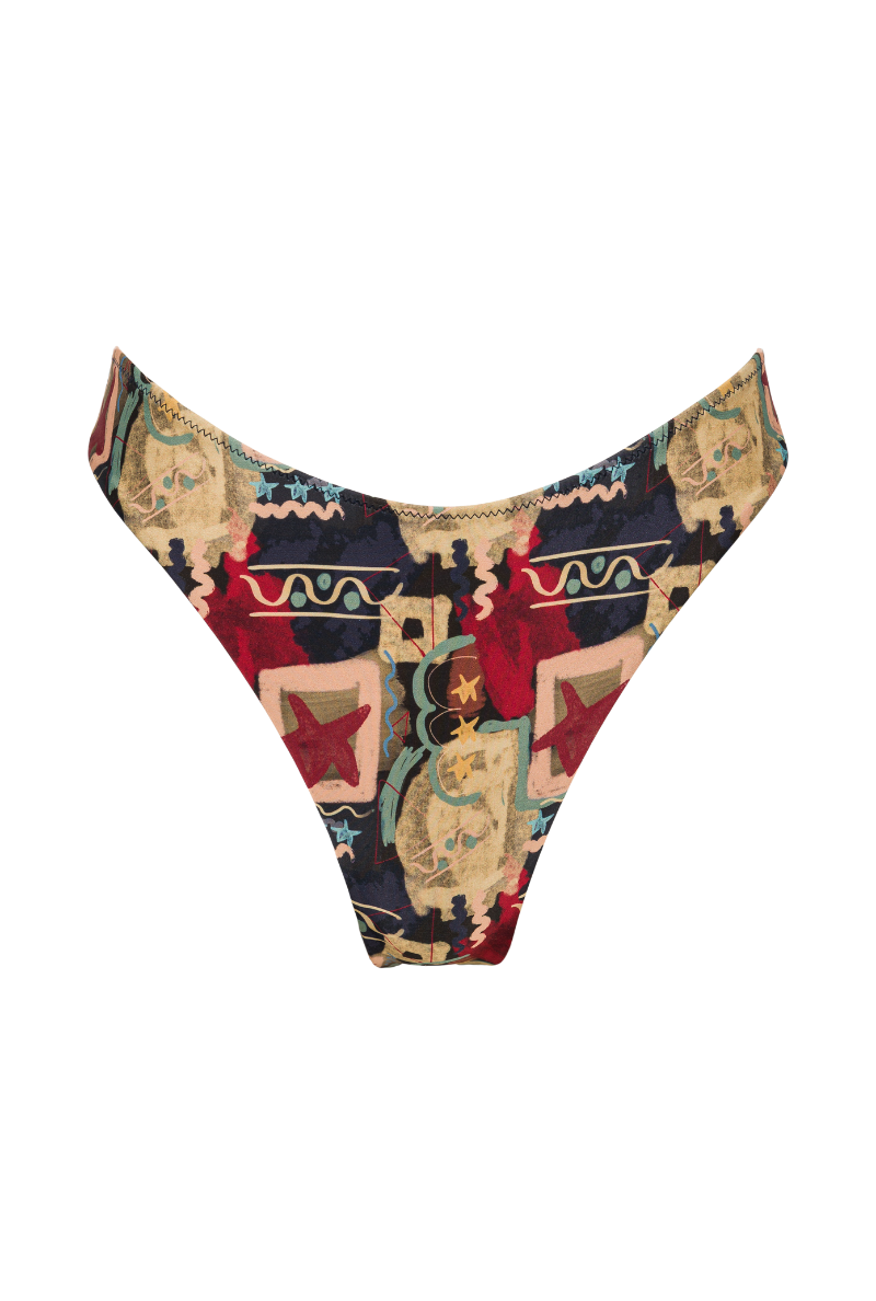 Bas de maillot tanga Agathe - Imprimé Graffiti