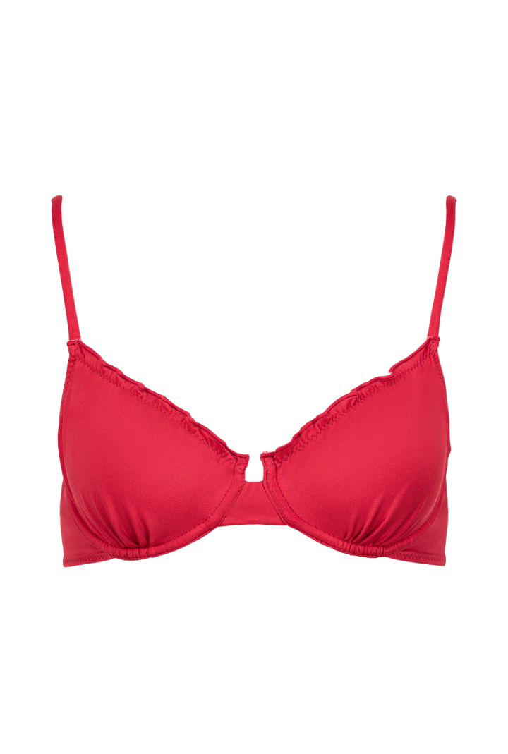 Haut de maillot armaturé Marcia - Rouge framboise
