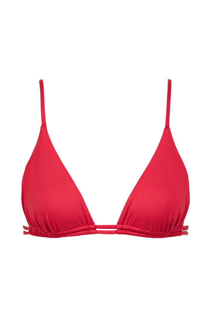 Haut de maillot triangle Mélanie - Rouge framboise