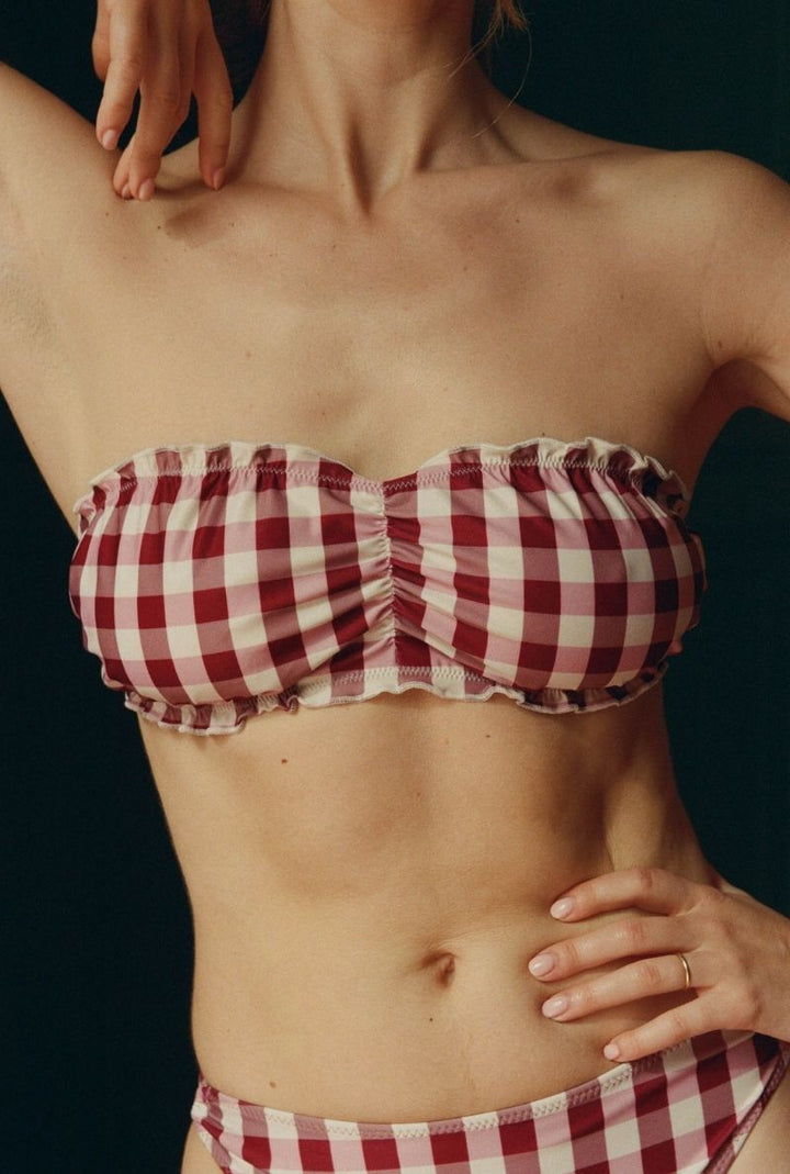Top bandeau Sally - Vichy rose
