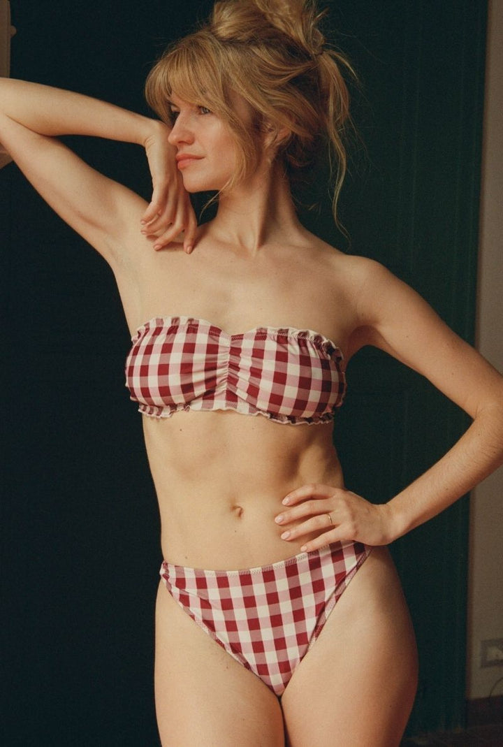 Top bandeau Sally - Vichy rose