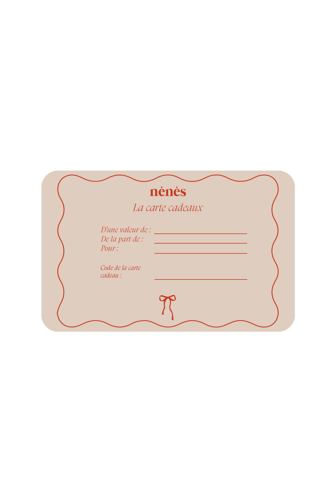 E-carte cadeau Nénés