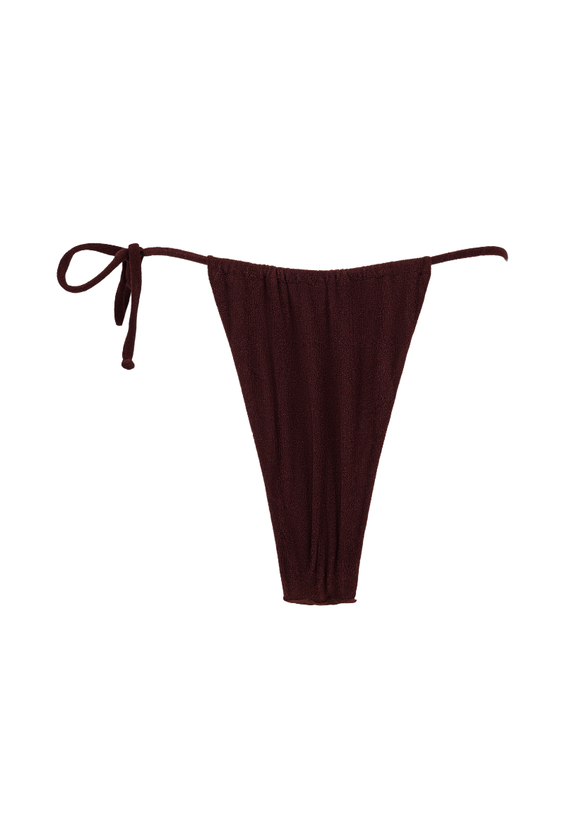 Bas de maillot tanga Pauline - Marron
