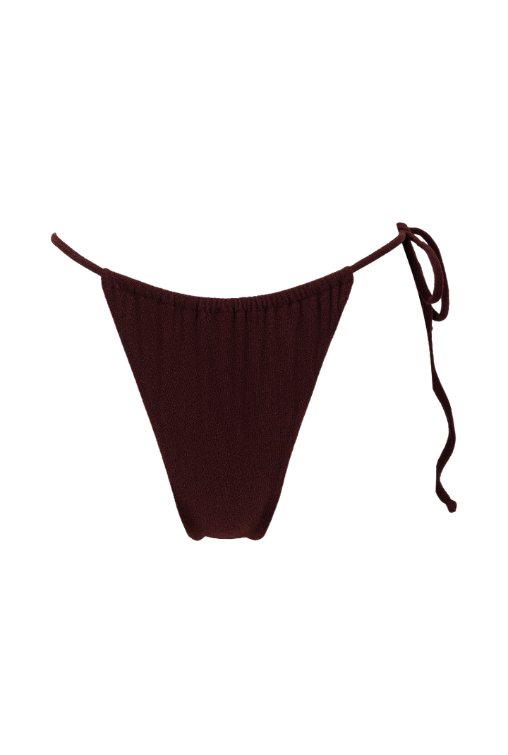 Bas de maillot tanga Pauline - Marron
