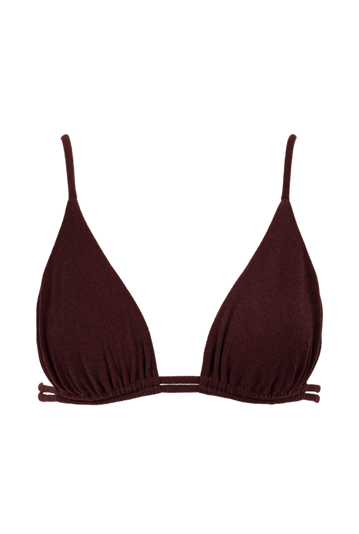 Haut de maillot triangle Mélanie - Marron