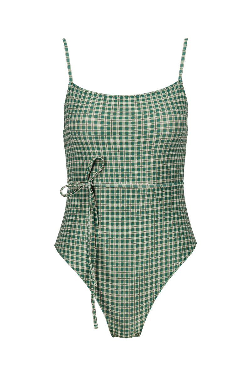 Maillot une pièce Ellis - Carreaux vert