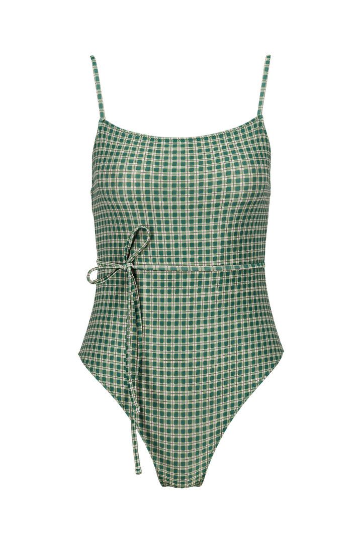 Maillot une pièce Ellis - Carreaux vert
