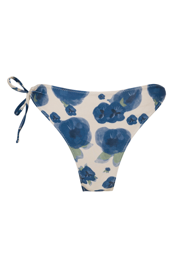 Bas de maillot culotte Rita - Fleurs bleues