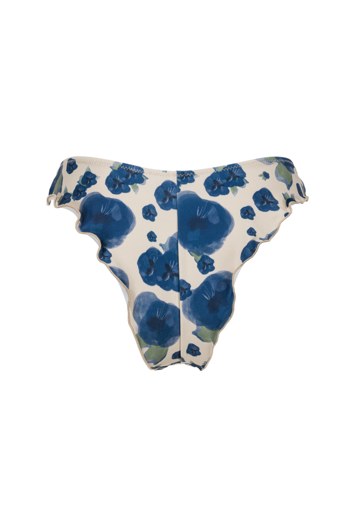 Bas de maillot tanga Cocoa - Fleurs bleues