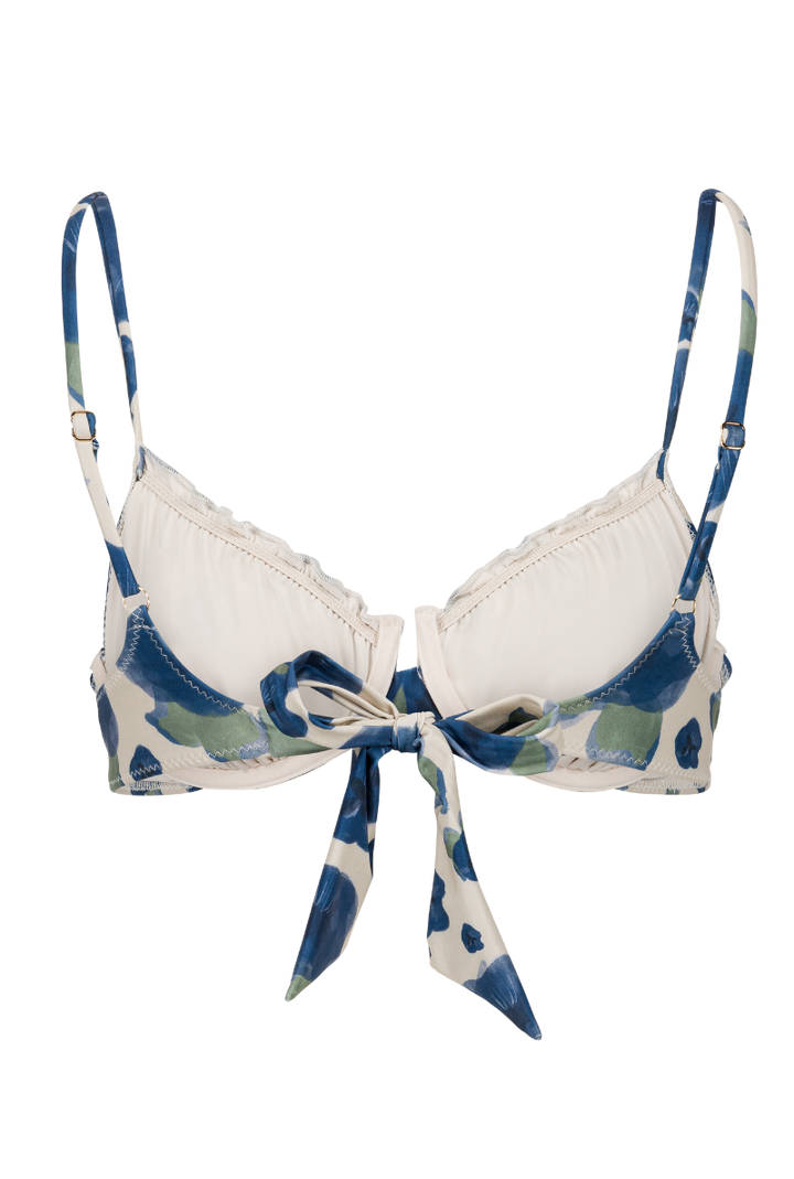 Haut de maillot armaturé Marcia - Fleurs bleues