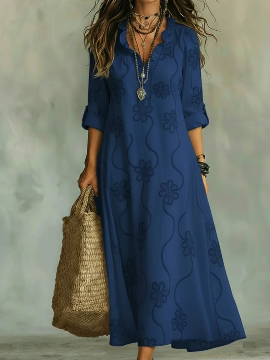 Robe Longue d'Été à Fleurs Sienna
