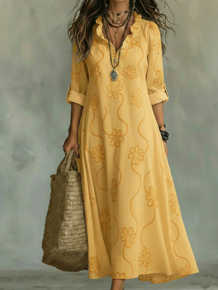 Robe Longue d'Été à Fleurs Sienna