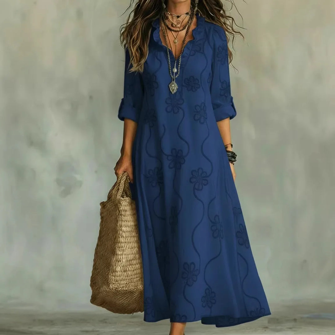 Robe Longue d'Été à Fleurs Sienna